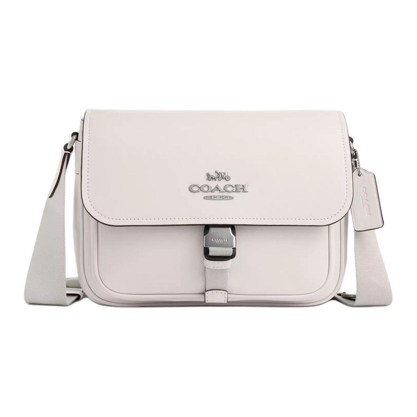 

Coach 24 Minimalist Fashion Versatile Leather Shoulder Crossbody Bag Medium Women bags Silver Chalk CR098-SVHA Basic Set (Bag+Dust Bag)