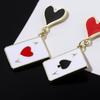 2 Pairs Fashionable Playing Card Earrings Trendy Asymmetric Poker Ear Pendants Handmade Accessories for Stylish Women