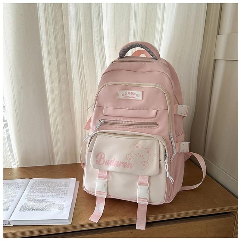 

School bag new high-value college style fresh and sweet cute bear backpack junior high school students lightweight large-capacity backpack