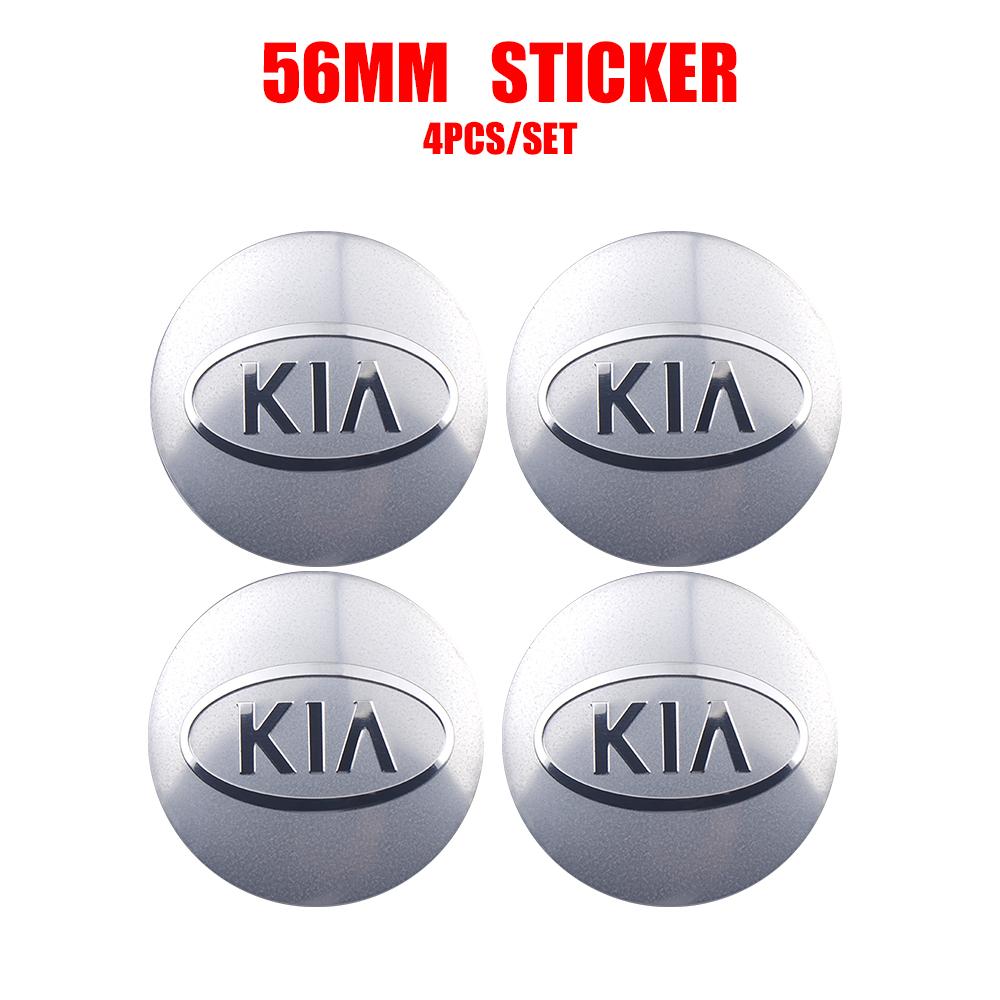 2026 Hot Car Sticker 4PC 56mm 60mm Car Wheel Center Covers Sticker Hub Cap Decoration For KIA Ceed Sorento K5 Rio Sportage Soul