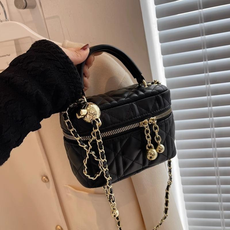 Tragbare kleine Tasche Damen Herbst und Winter Neue Diamant-Ketten-Tasche Hochwertige Umhängetasche Kleine quadratische Tasche