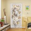 Stylish Gold Leaf Abstract Door Sticker - Elegant 3D Sculptural Feminine Art Door Sticker, Removable Self-Adhesive Wallpaper