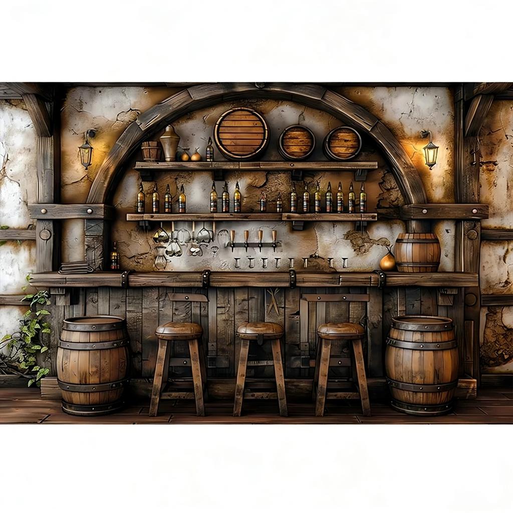 Tela de Fondo para Granero de Caballos del Oeste de Texas – Decoración Rústica para Fiestas y Fondo para Fotos-Tapiz