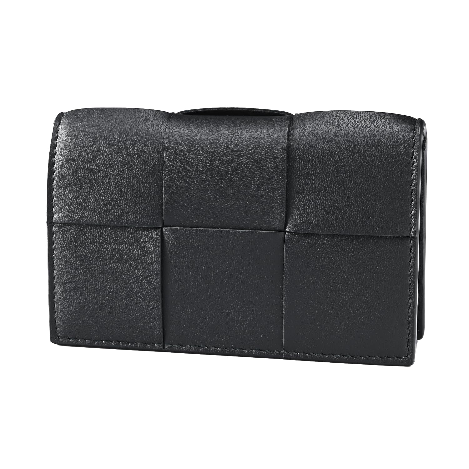 

Bottega Veneta Small Card Case Nero Intrecciato Leather Cassette Business Card Case for Men and Women (651396 V3UO3) [Brand Name] [Used]
