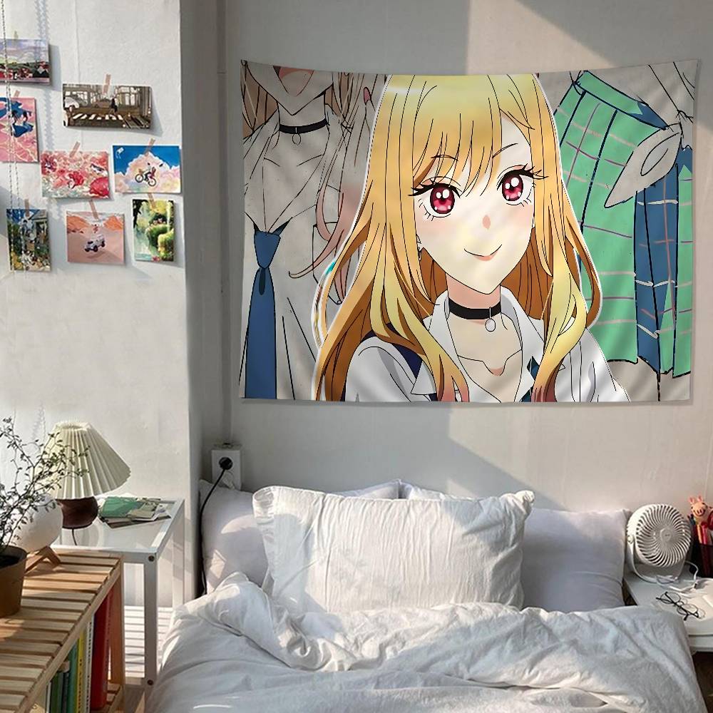 Anime My DressUp Darling Anime Tapestry Hippie Flower Wall Carpets Dorm Decor Wall Hanging Home Decor