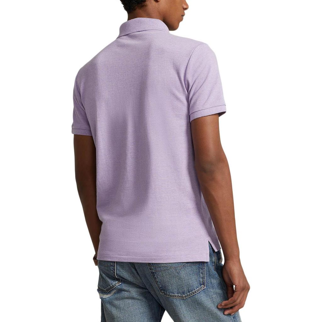 Polo Ralph Lauren Logo Embroidered Solid Color Short Sleeve Polo Shirt Men tops Light-Purple 710680784-370