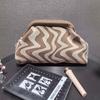Ladies Beach Shoulderbag Vintage Letter Crochet Knitted Tote Crochet Cord Fabric Shopping Bag Unclosed Unlined Purse