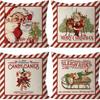 Christmas Pillowcase Nordic Striped Santa Letter Printed Cushion Cover Home Car Sofa Waist Pillowcase