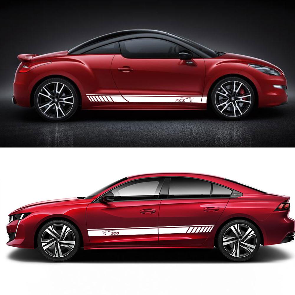 Autotür-Aufkleber für Peugeot 308 208 206 207 307 407 408 cc 508 2008 5008 RCZ Sport Racing Tuning Zubehör Vinylfolie Aufkleber