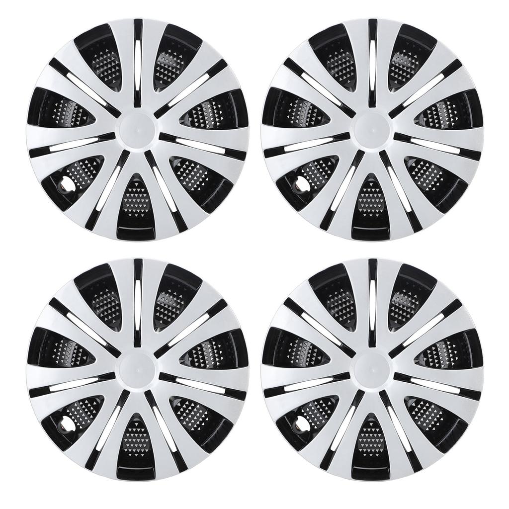 4Pcs Hub Cap Silver Black Easy Installation Protective Wheel Hub Cap Cover for Cars Trucks Vans 14