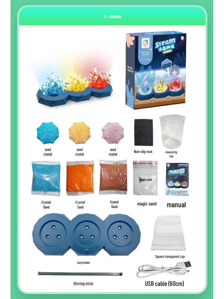 Crystal Growing Experiment Kit: Handmade Science Education Toys for Elementary School