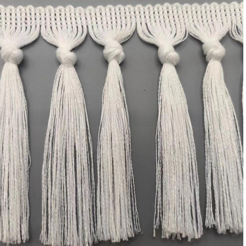 1Yard 11cm Wide Tassel Trim Ribbon Boho Style Macrame Tassel Ribbon For Home Textile