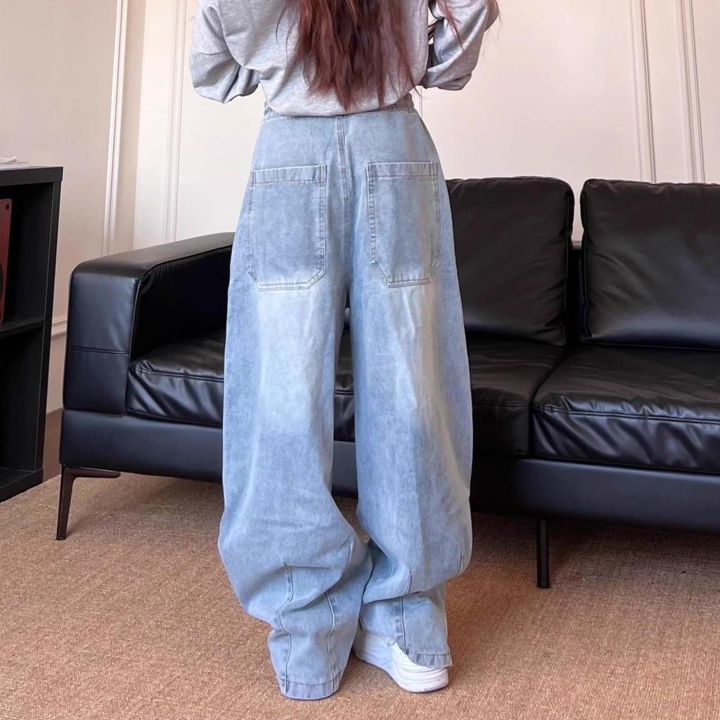 Y2K Cargo Jeans Damen Streetwear Plaid Patchwork Weite Bein Jeanshose Sommer Harajuku Koreanische Baggy Gerade Hose