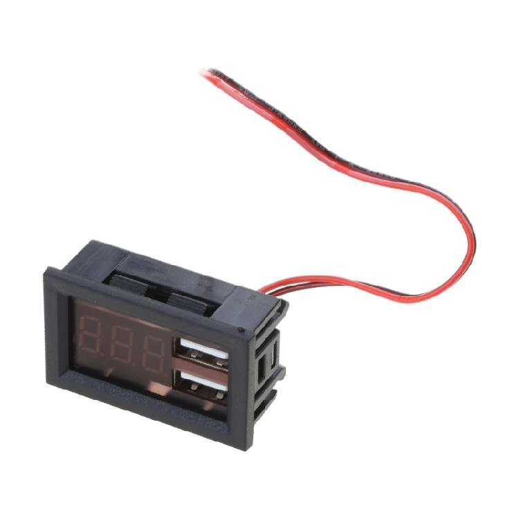 LED Digital Display Voltmeter Dual USB Output Voltage Meter Battery Tester Panel