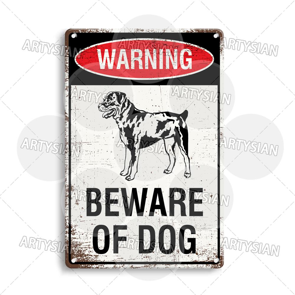 Beware Of Dogs Metal Sign Doberman Rottweiler Beagle Border Collie Dalmatian Bulldog GSD No Dogs Allowed Guide Dogs Welcome