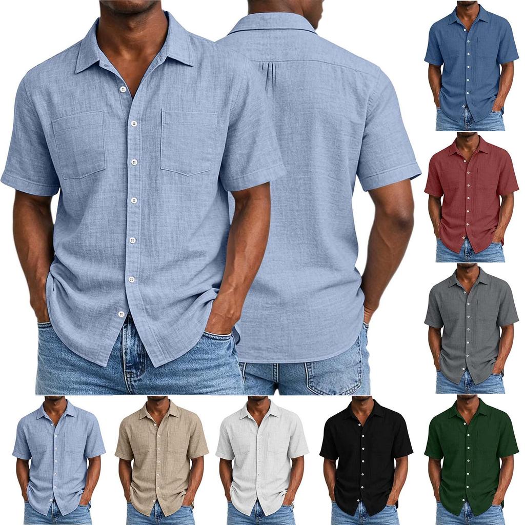 Men's Summer Casual Relaxed Fit Loose Shirt for Everyday Wear