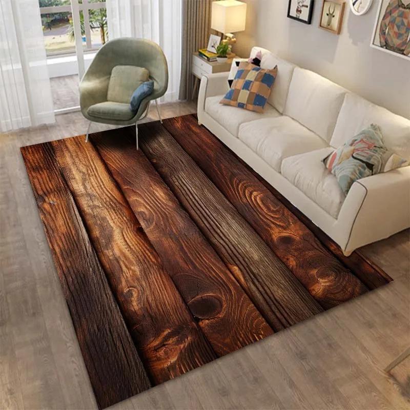 Wooden Floor Pattern Mats Door Front Decoration Home Living Room Mats