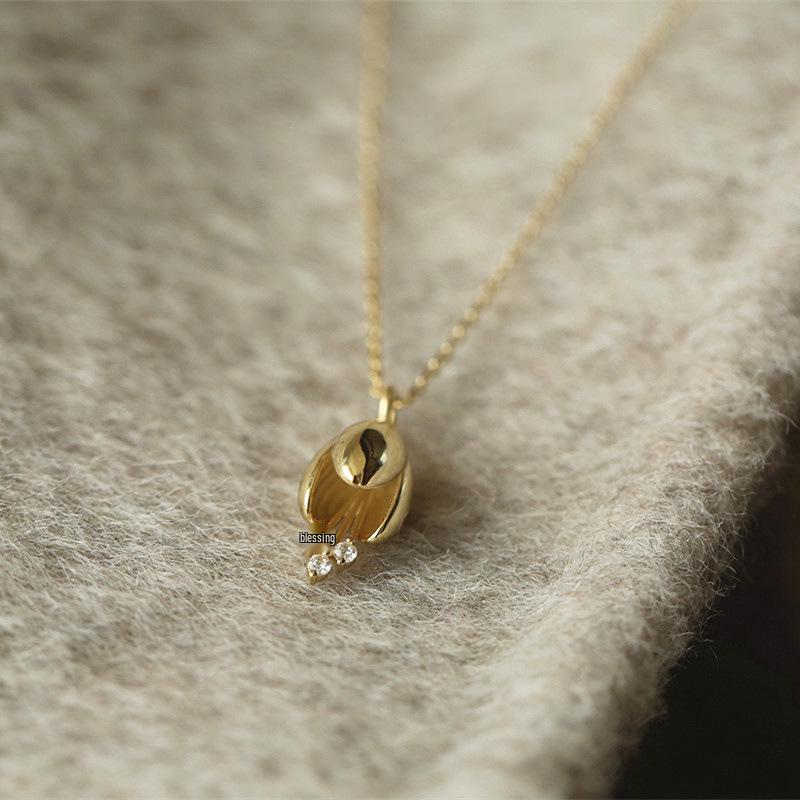 

Ожерелье с подвеской в виде цветка из стерлингового серебра 925 пробы - Элегантная легкая роскошь, цепочка для ключиц 925 Silver