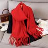 Luxury 2 Colours Cashmere Scarf Women Autumn Winter Shawl Pashmina Handkerchief Lady Pareo Soft Outdoor Windproof Travel Bufanda