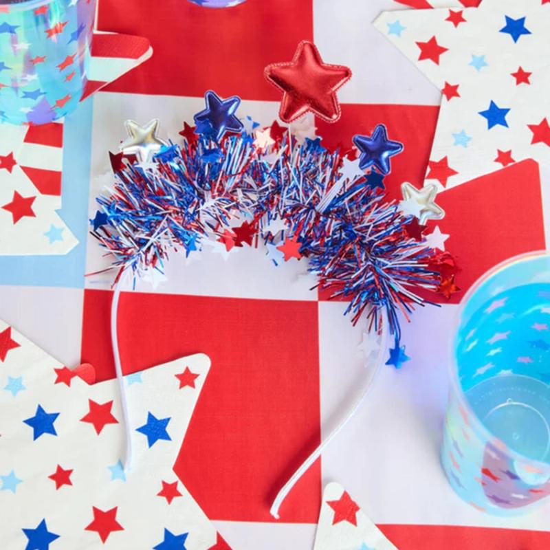 Star Pattern Headband Independence Day Hair Hoop Comfortable Headbands for Parties and Daily Wear