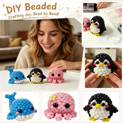 DIY Bead Craft Kit Includes Assorted Beads and Instruction Manual for Handmade Jewelry Art Projects Suitable for Creative Crafting and Educational Use
