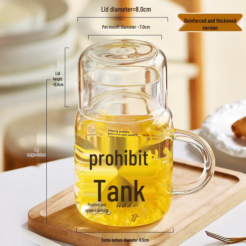 Стеклянный стакан ZISIZ большого объема с крышкой