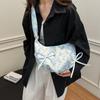 Sweet Floral Pleated Bowknot Underarm Bag Ruffles Casual Crossbody Bags  Travel