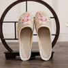 Cloth tow versatile embroidered bag head linen slippers low heel ethnic style mother shoes daily home home women's shoes