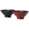 Nishikai Toki Hasami Ware Pair of Rice Matcha and Small Bowl Red and Diameter X 6cm Made In 25654 "Striped Pattern" Bowls, Bowl, Bowl, Set, Black,