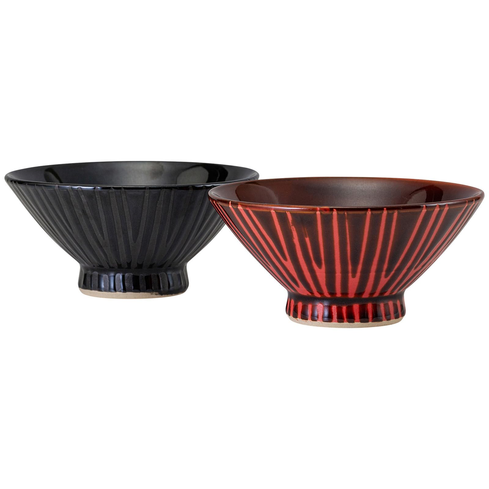 

Saikai Pottery Hasami Ware Rice Bowl Pair Tableware Set Rice Bowl Matcha Bowl Small Bowl Red x Black Diameter x Height 6cm Made in Japan 25654