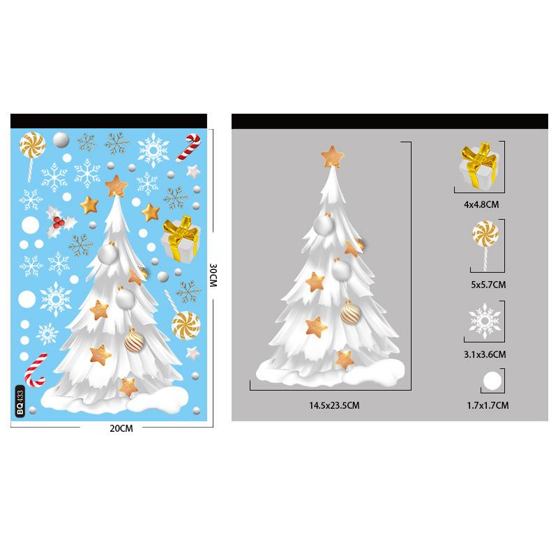Adesivi per Finestra Pupazzo di Neve di Natale Alce Bianca Babbo Natale Albero di Natale Adesivo da Parete in Vetro Decorazione Buon Natale Felice Anno Nuovo 2025
