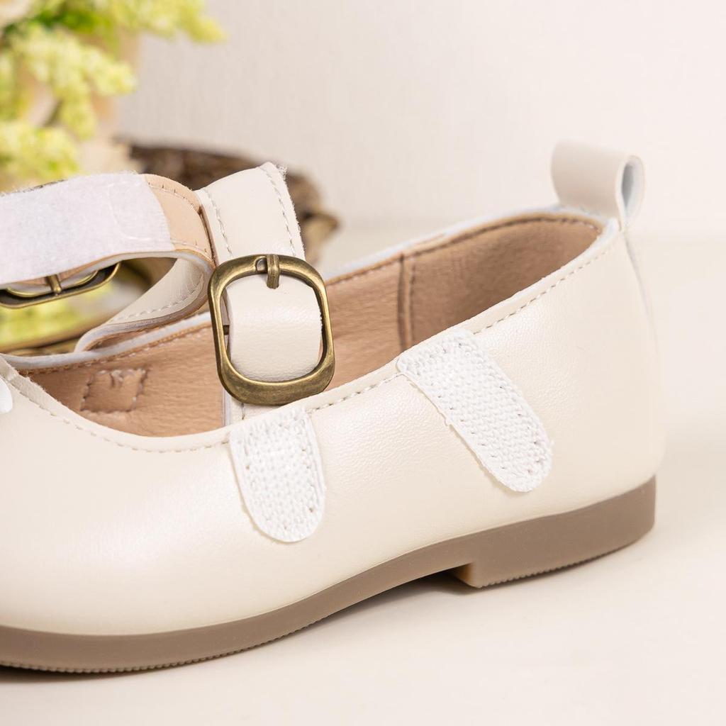 2025 Girls' Retro Princess Cross Strap Soft Sole Leather Shoes