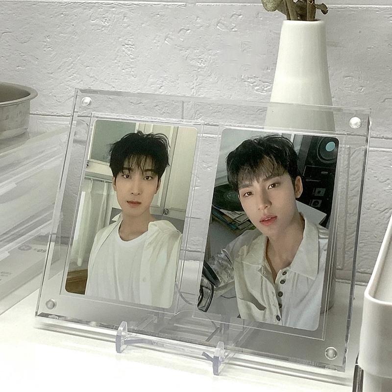 Acrylic Photo Frame Kpop Photocard Stand Idol Photocard Display Picture Frames Photo Card Protector Frame Room Desktop Decor