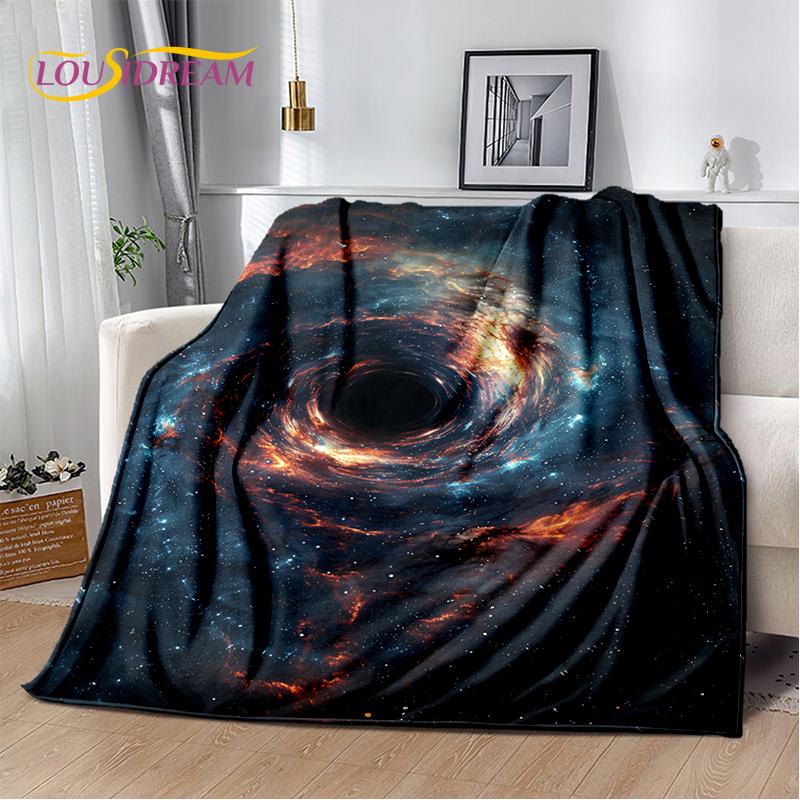 Universe Space Stars Black Hole Galaxy Earth Milky Way Soft Blanket,Soft Throw Blanket for Home Bedroom Bed Sofa Cover Kid Gift