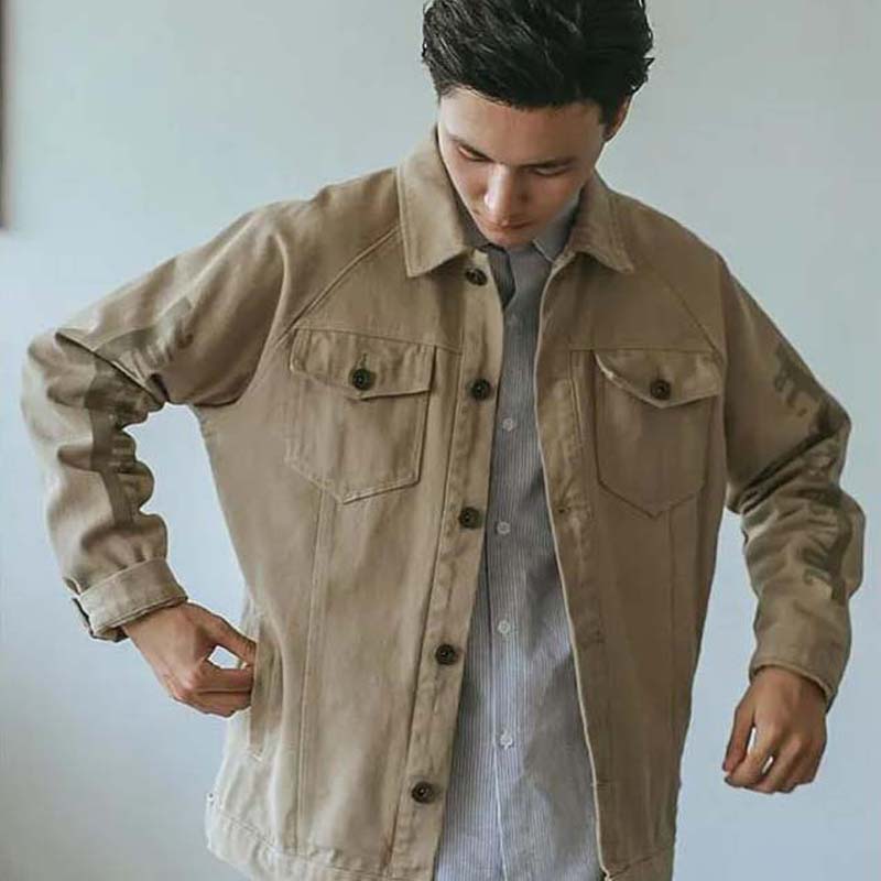 New Retro Spring and Autumn Top Men's Jacket Print Loose Casual Jacket Students