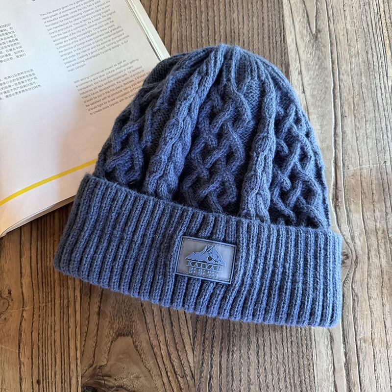 Acrylic Knit Hat For Men Winter Warmth Windproof Ears Protection Casual Style