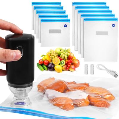 1 Set Electric Vacuum Sealer Machine With Zip Bags Sealing Clamps For Cooking And Food Storage