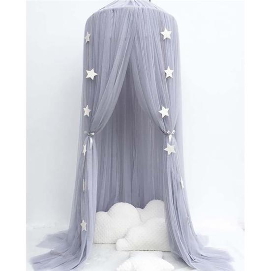 Tenda da Culla in Pizzo per Bambini Tenda a Cupola Rotonda Tenda Sospesa Zanzariera Decorazione Stanza Bambini