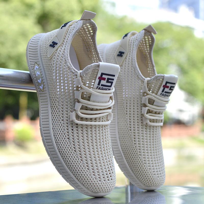 Men's shoes summer new breathable hollow mesh shoes casual sports shoes one pedal mesh coconut shoes men