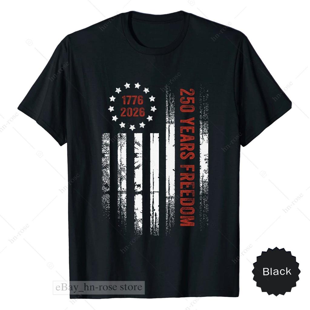Unisex shirt Cotton Oversize Large Size 250 Years Freedom USA Patriotic - 1776 2026 American Independence