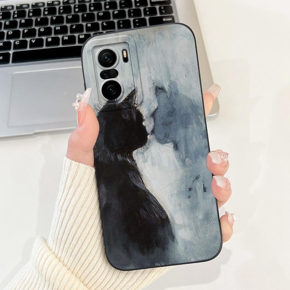 For Xiaomi Poco F3 Case Silicone Cute Cat Fashion Butterfly Flowers Love Funny Painted Phone Case M2012K11AG