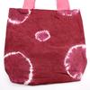 Sac Cabas en Coton Tie-Dye Anneaux Marrons Poignée Rose
