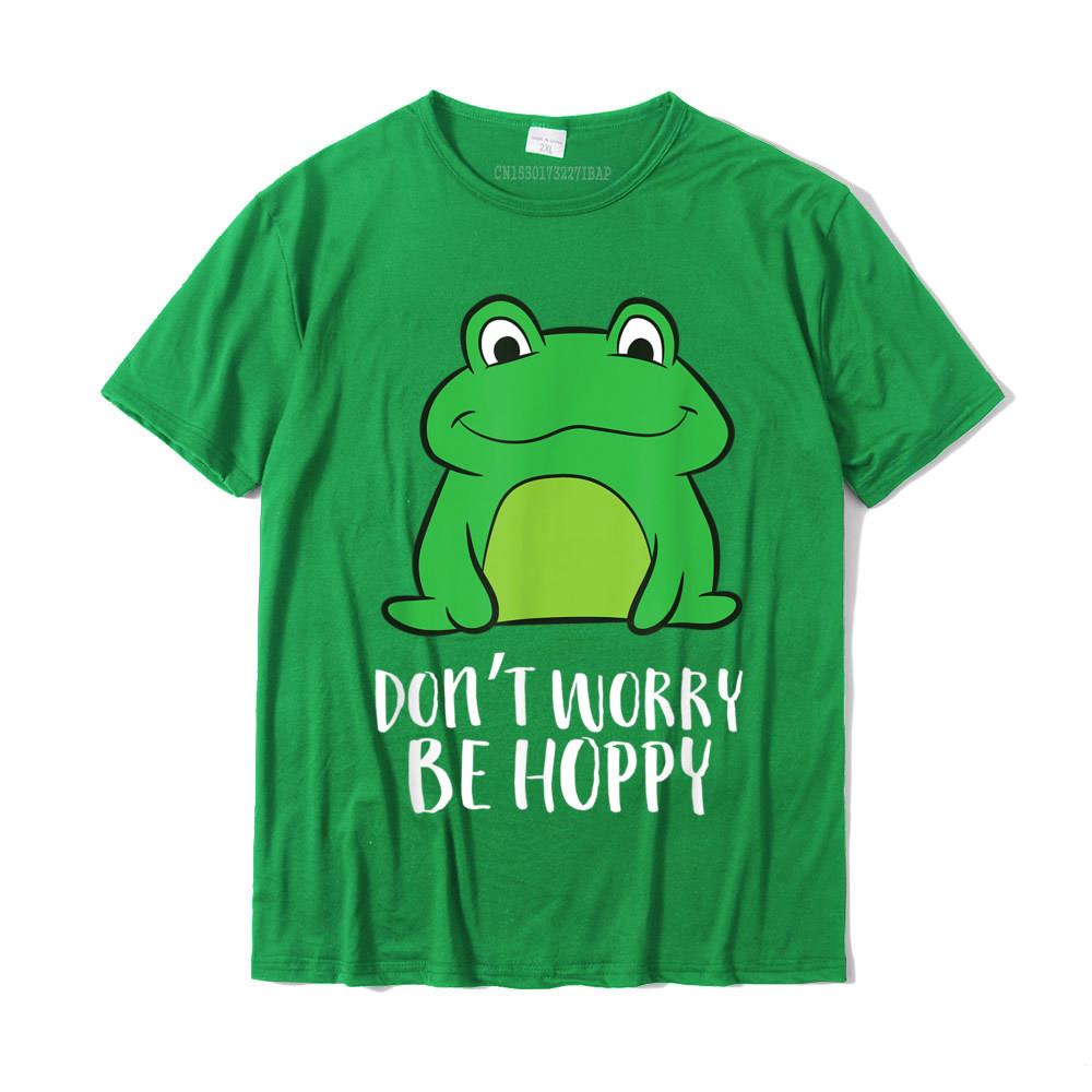 Funny Frog Lover Gift Dont Worry Be Hoppy Cute Frog TShirt Camisas Birthday Tshirts For Unisex Cotton Tops Shirt Casual Funny