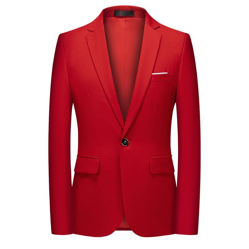 2025 Spring/Autumn Men's Solid Color Single-Button Business Casual Suit Jacket