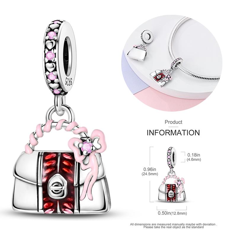 New Copper Bow Star Love Pink Series Charm Beads Suitable For 3Mm Original Bracelet Diy Fashion Jewelry Gift