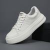 Cross-Border Leather Little White Shoes Men'S Thick-Soled Lightweight Sports Shoes First-Layer Cowhide Breathable Casual Shoes Niche Sense Board