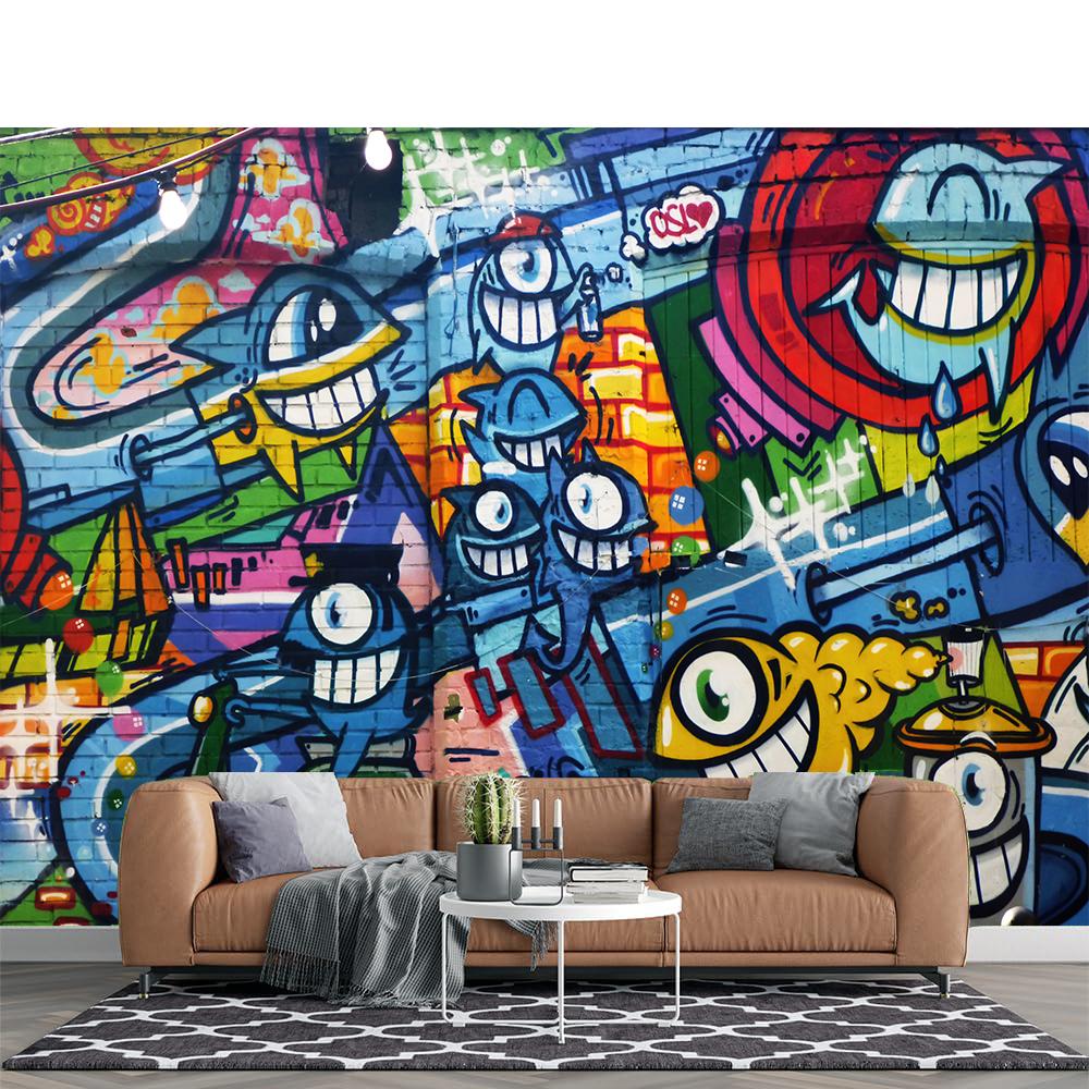 Graffiti Wall Murals Bar Music Festival Party Stage 3d Graffiti Wall Stickers Large Poster Wall Paper Decor