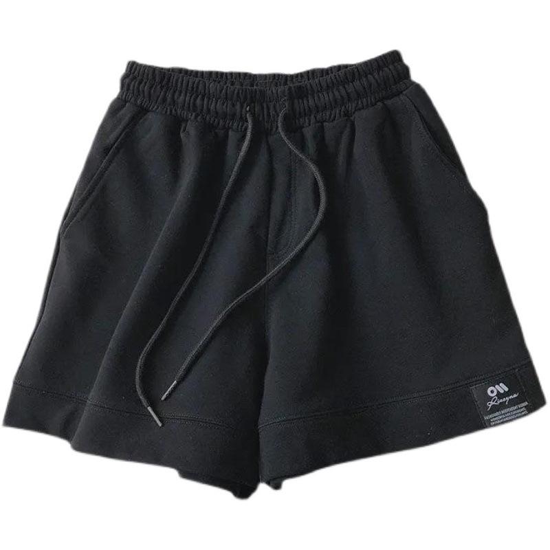 

Женские спортивные шорты А-силуэта с высокой посадкой, летние повседневные шорты для бега и облегающие шорты 2XL чёрный