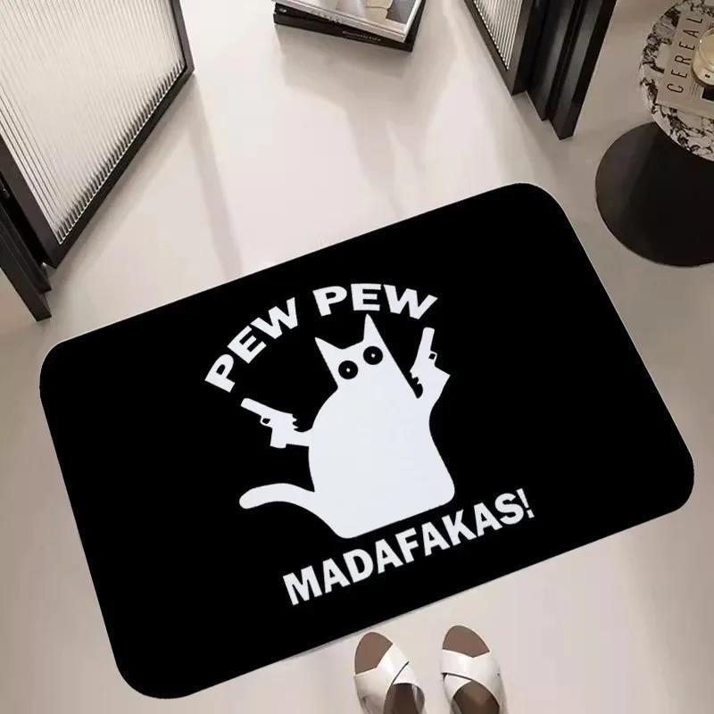 Madafakas Cat Print Doormat Indoor Welcome Mat Kitchen Balcony Living Room Entrance Carpet Home Decoration Non-slip Floor Mat