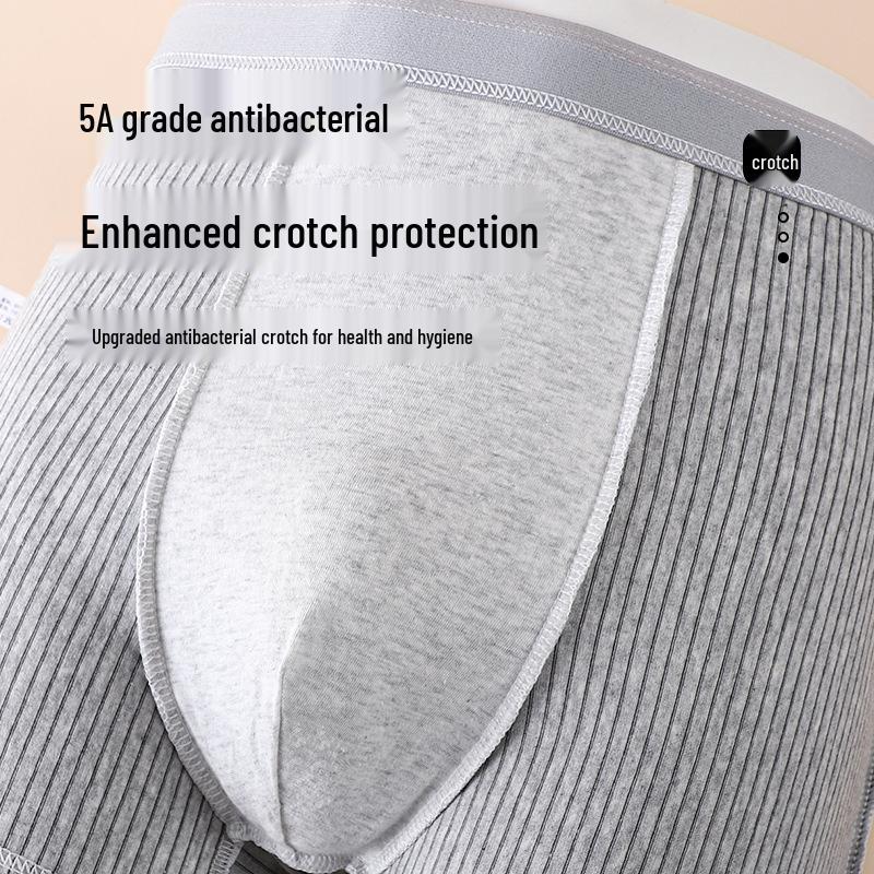 Men's Japanese Style Cotton Boxer Briefs – Antibacterial, Breathable, Skin-friendly, Trendy, Comfortable.